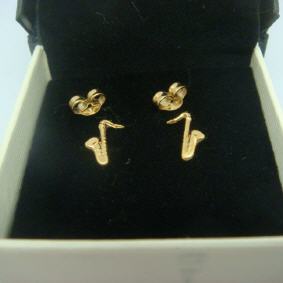 Ohrringe Saxophon 18 Kt. Gold